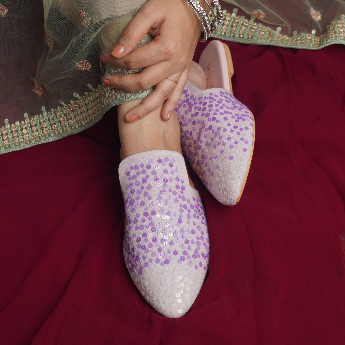 Dotted Elegance Mules