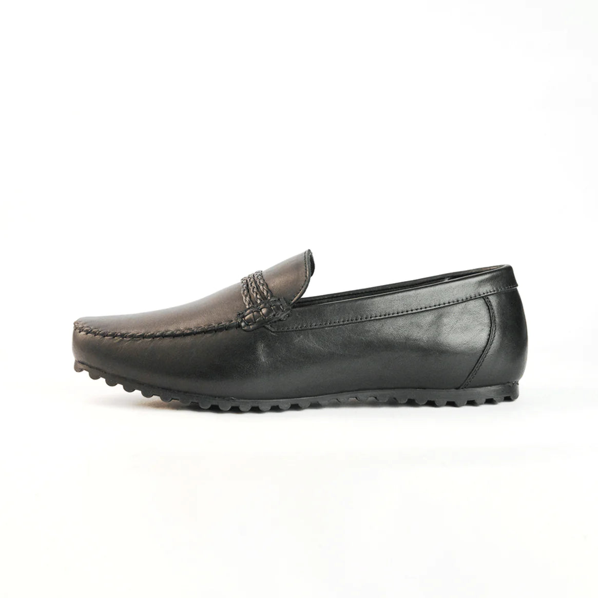Men Black Solid Loafers
