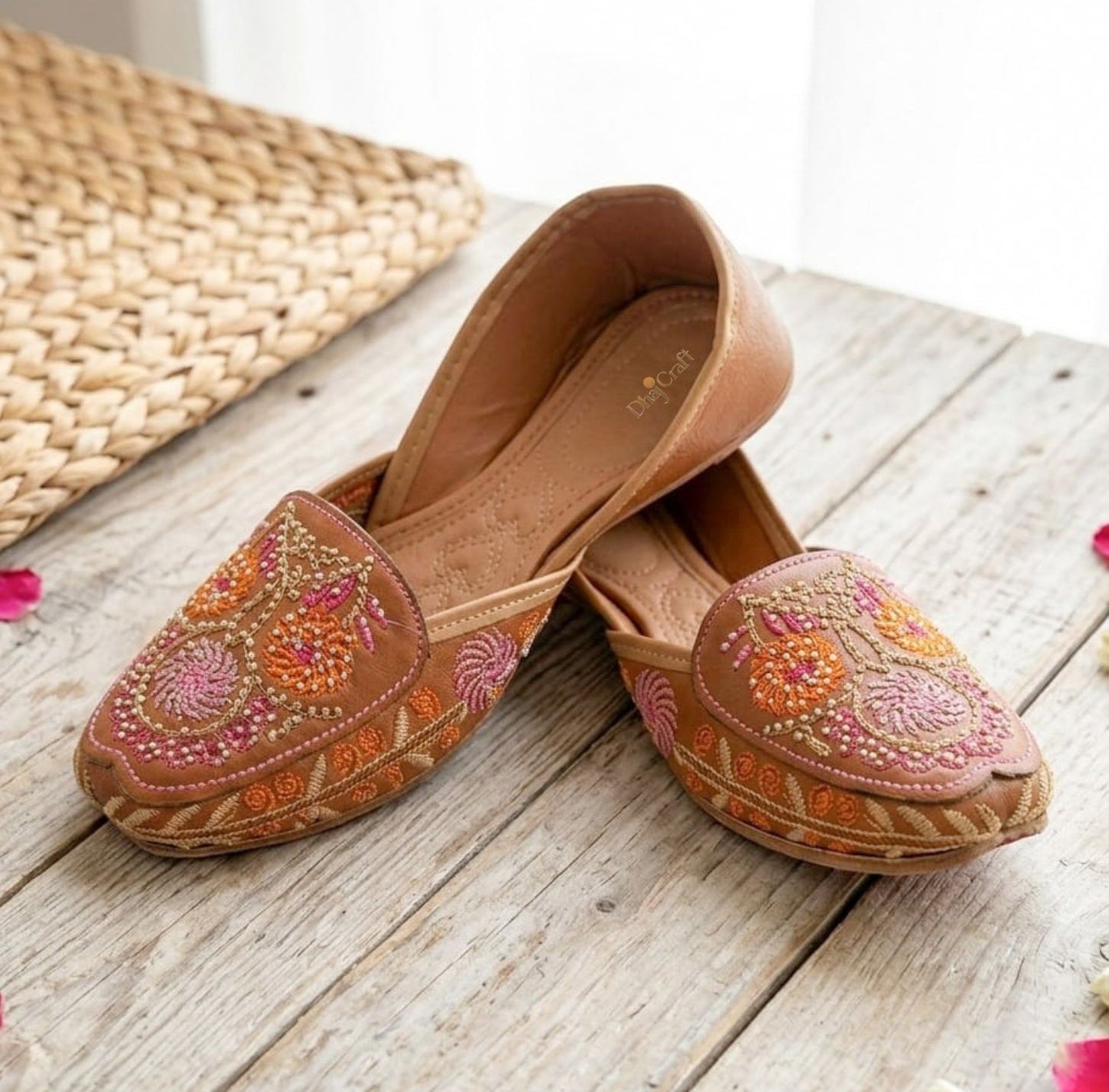 Brown Embroidered Loafer