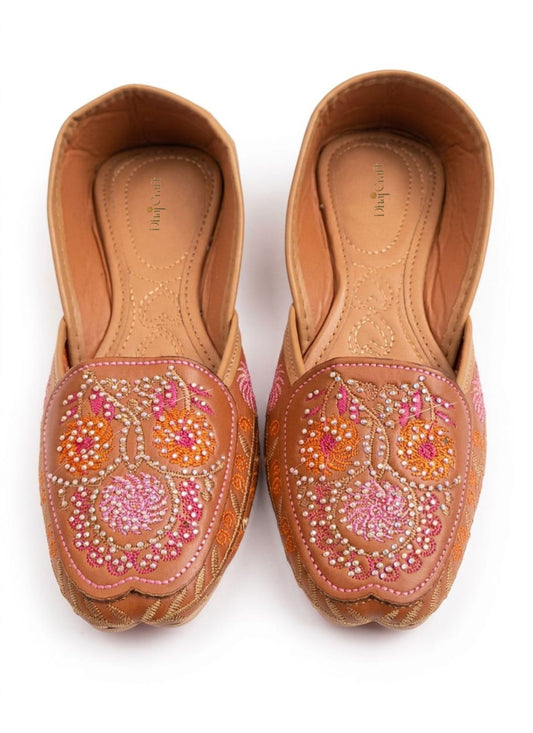 Brown Embroidered Loafer