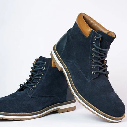 Men Blue Suede Boots