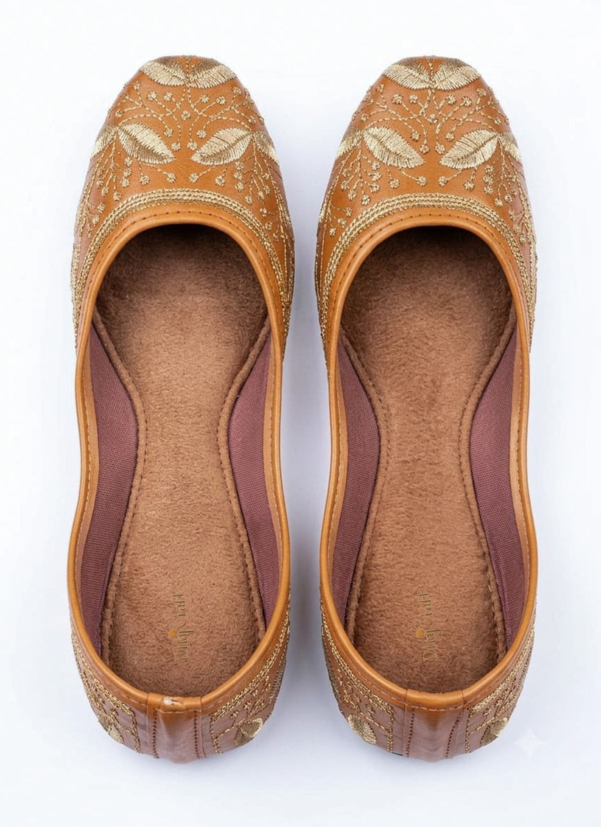Brown Embroidered Casual jutti