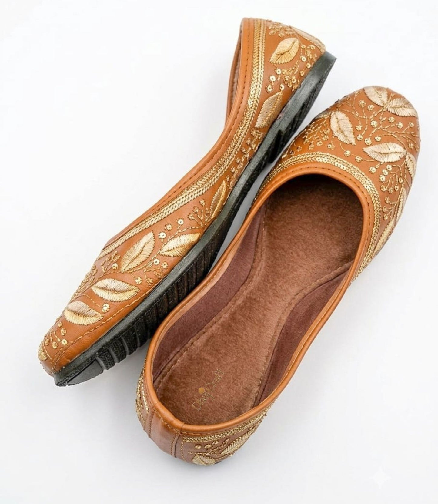 Brown Embroidered Casual jutti
