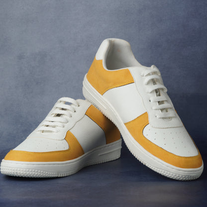 Men's Casual Sneaker - White & Yellow