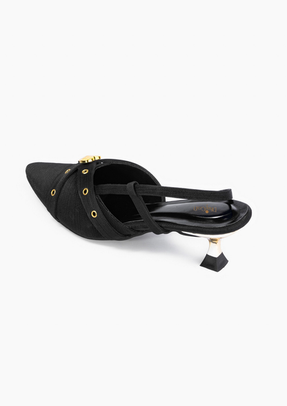 Women Party Mules with Buckles Heels