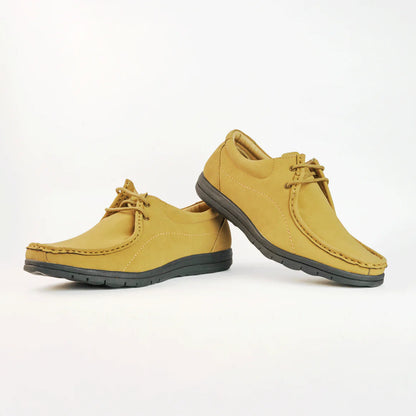 Men Round-Toe Leather Derbys