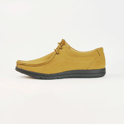 Men Round-Toe Leather Derbys