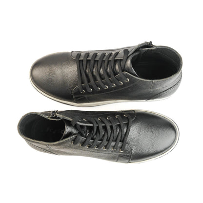 Men Lace-Up Black Sneakers