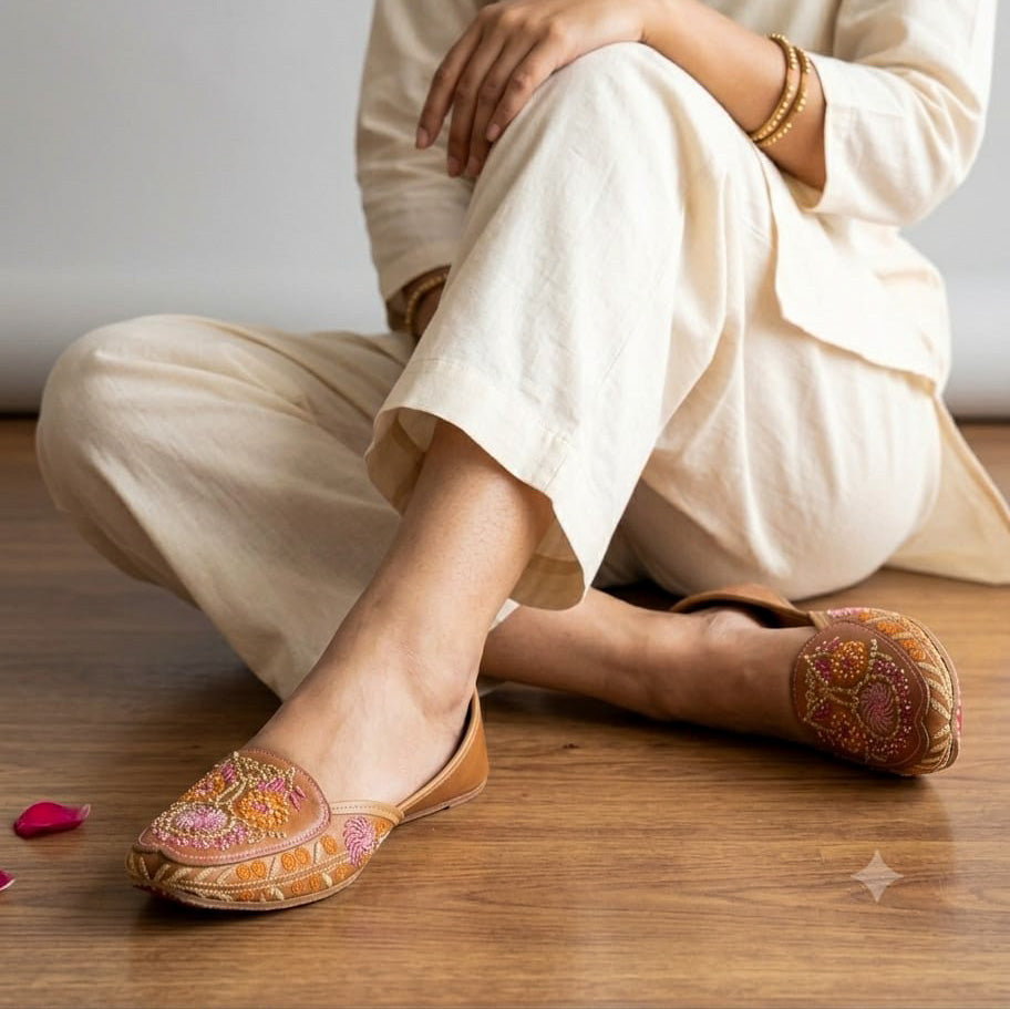 Brown Embroidered Loafer